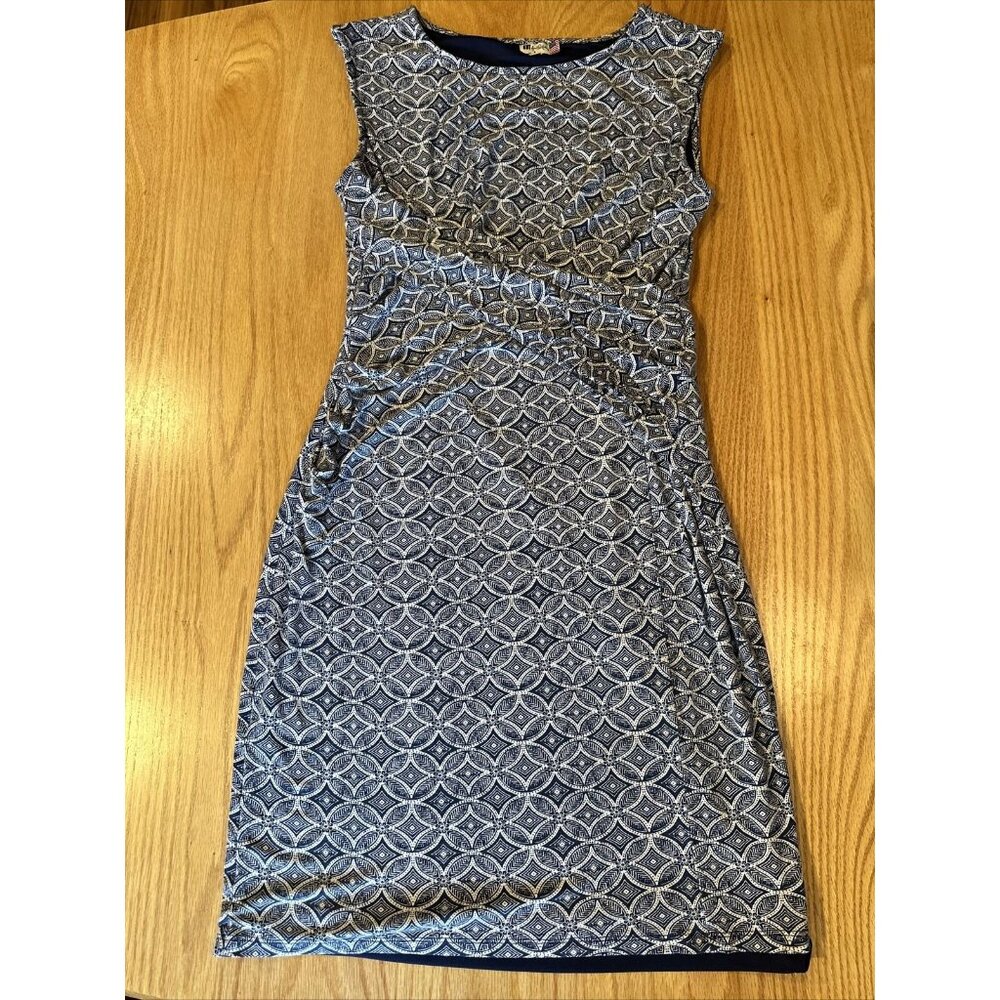 Kut From The Kloth Dress Mollee Sheath Knit Dress Geometric Print Blue‎ Size 6